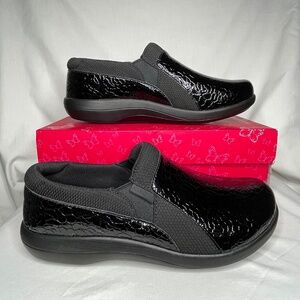 Alegria Duette Flourish Clog Slip On Black Patent Leather 40 Wide